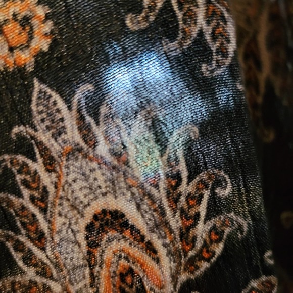 SALE- Gilded Intent women's black paisley floral boho top size medium - Picture 10 of 12